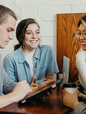 group of people talking