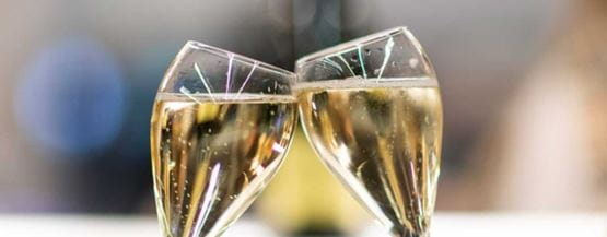 close up of champagne glasses