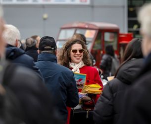 crowd in front of the entrance to the Rétromobile 2025 motor show