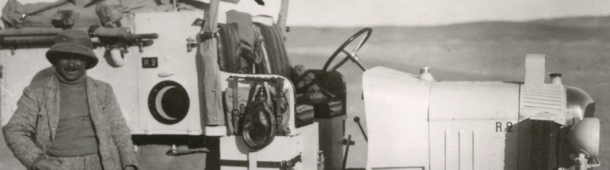 Banner featuring the Citroën-Kégresse K1 ‘Croissant d'Argent’ and Louis Audouin-Dubreuil