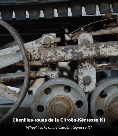 Image de roues-chenilles de la Kégresse K1 avec description d'image 