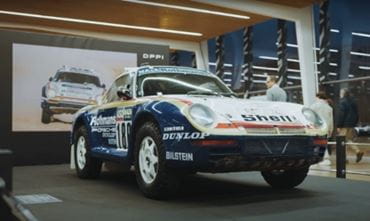 Rene Metge's Porsche 959 at the 2024 edition of Rétromobile