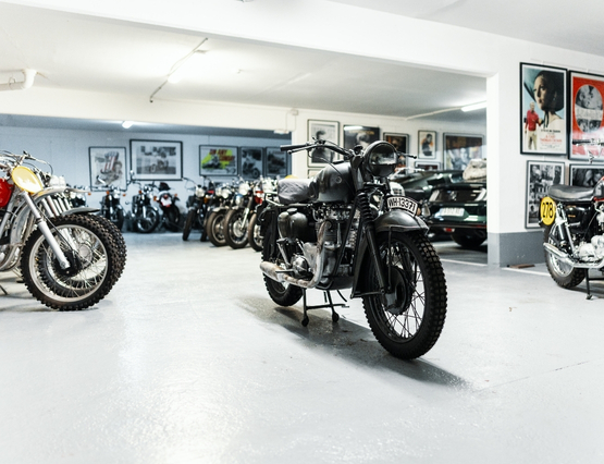 garage full of McQueen motorcycles