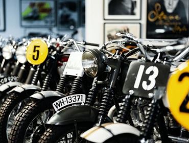 several motorcycle mqueen in a row