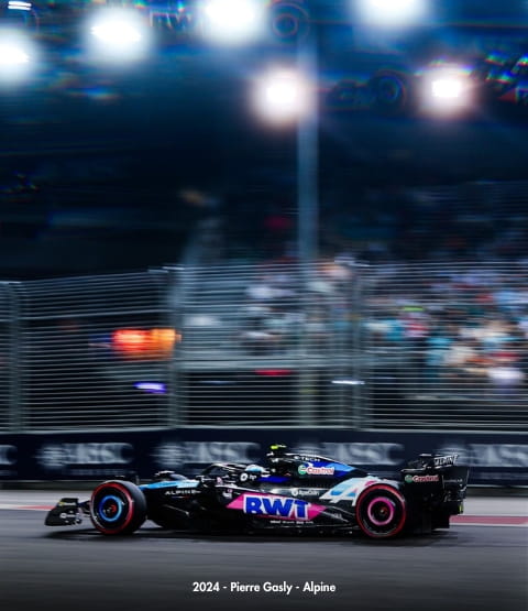 Image of an F1 car driven by Pierre Gasly in 2024